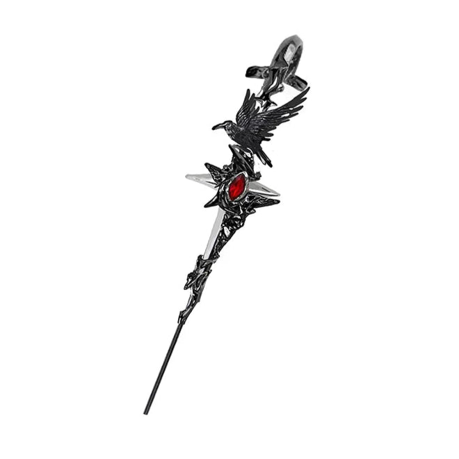 Velthara™ Crimson Wing Needle Earrings