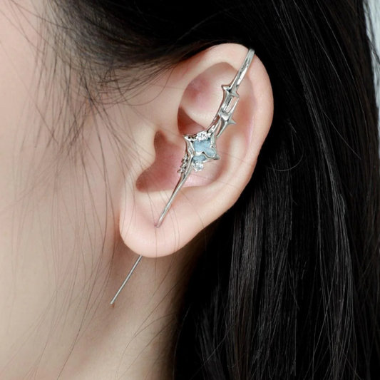 Velthara™ Lunar Diamond Needle Earrings